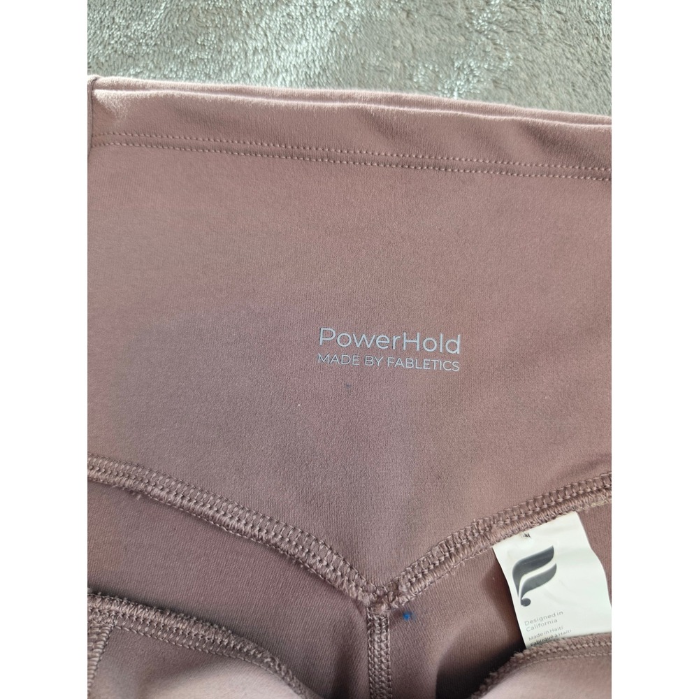 Fabletics PowerHold High Waisted Lattice Back Leggings Mauve XL Purple Pink - Picture 2 of 8